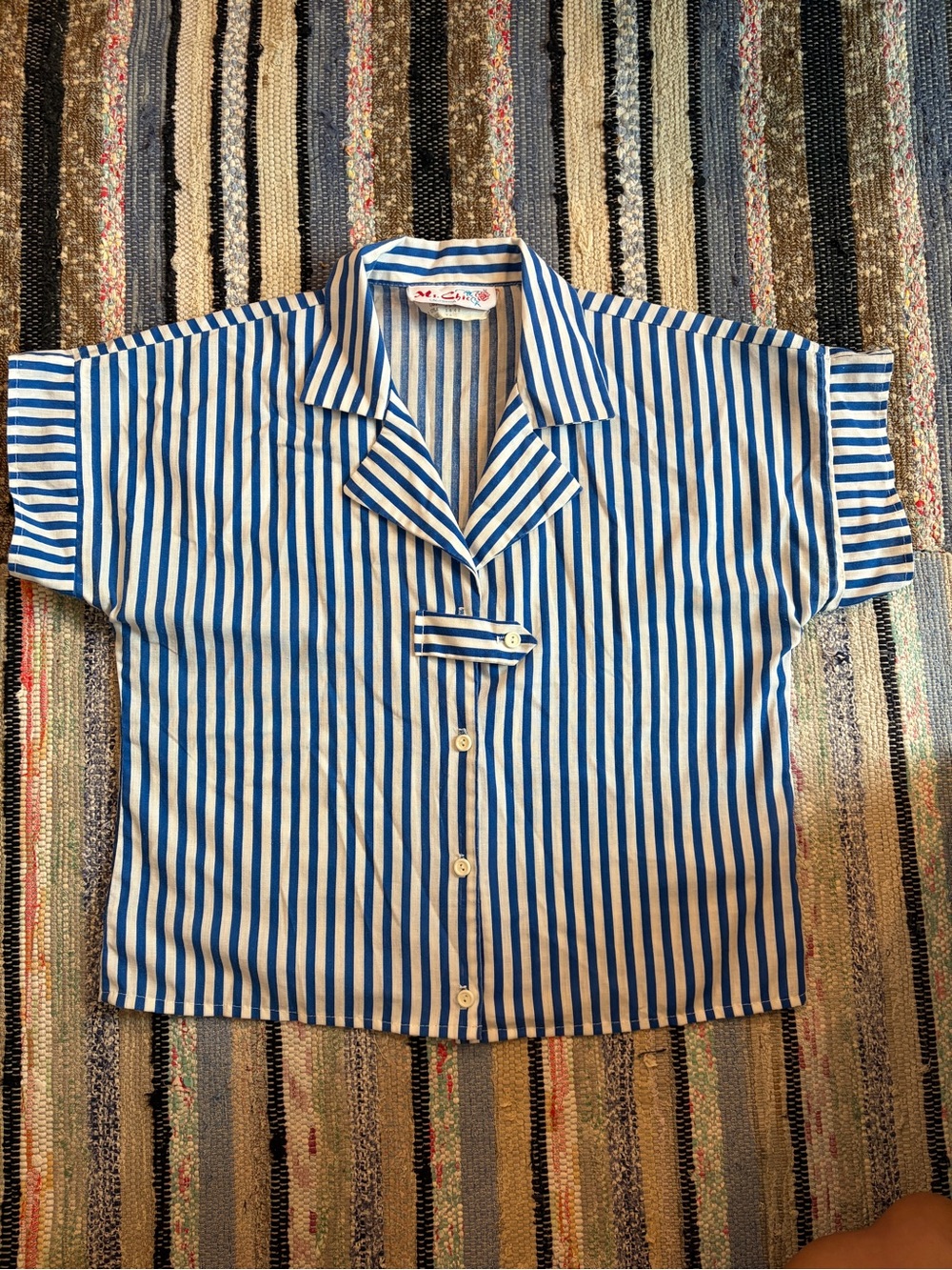 50’s-60’s vintage vertical striped nautical button down top